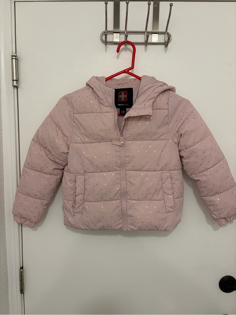 Swiss Tech Girls Pink Quilted Puffer Jacket with Hood